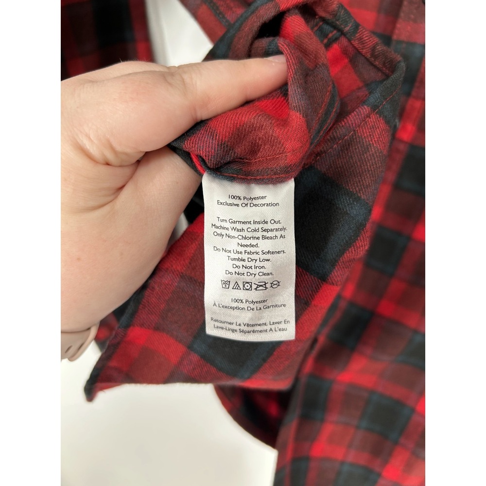 Eddie Bauer Excavation 3.0 Flannel Shirt Mens TM Medium Tall Red Plaid Button Up - Picture 6 of 11